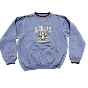 Vintage Ann Arbor Michigan Pullover Crewneck Sweatshirt Men's Size Large Blue
